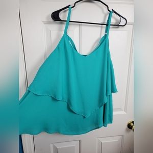 Torrid Size 1 Tiered Tank Teal